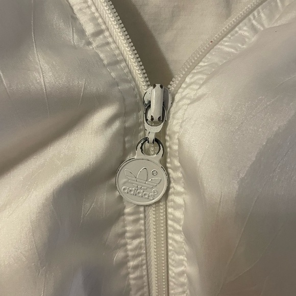 Vintage Adidas Pearl White Retro 80s Track Jacket Windbreaker Size M - Picture 7 of 7